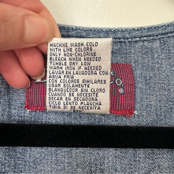 Women’s Denim & Co Denim Button-Down Dress 100% Cotton Blue Vintage Sz Medium - Picture 6 of 12